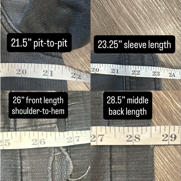 Free People Embellished Military Shirt Jacket Gray Distressed Beaded Patchwork - Picture 13 of 13